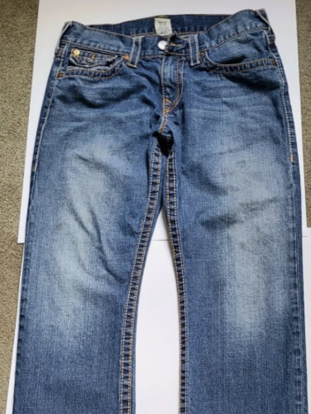 True Religion Men's Straight Jeans - Medium Blue Wash